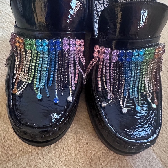 Sophia Webster patent leather stacked heel loafer. - Picture 4 of 6